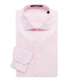 Light Pink Comfort-Fit Solid Dress Shirt