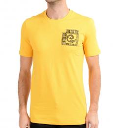 Versace Collection Yellow Graphic Print T-Shirt