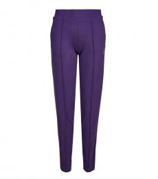 Emporio Armani Purple Cotton Stretch Sweatpants