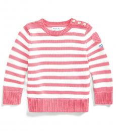 Ralph Lauren Baby Girls Lauren Pink Heart-Patch Sweater