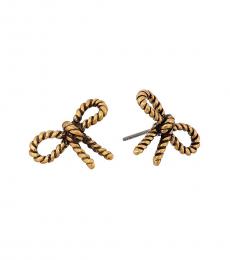 Golden Antique Bow Charm Earrings