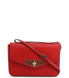Love Moschino Red Turnlock Medium Shoulder Bag