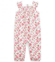 Ralph Lauren Baby Girls Cream Multi Floral Coverall