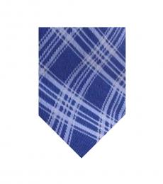 Blue Neat Check Silk Tie