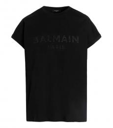 Balmain Black Lettering Logo T-Shirt