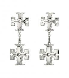 Tory Burch Silver Kira Linear Double Drop Earrings