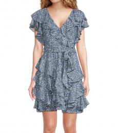 Ralph Lauren Blue Ruffle Mini Dress