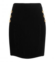Balmain Black Knitted Skirt