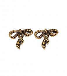 Marc Jacobs Antique Gold Bow Stud Earrings