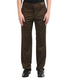 Versace Collection Dark Green Wool Dress Pants