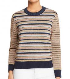 Tory Burch Multi color Merino Wool Striped Sweater