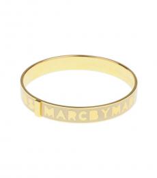 Marc Jacobs Golden Cream Logo Bangle Bracelet