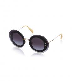 Miu Miu Dark Grey Round Sunglasses