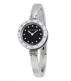 Bulgari Silver Black Dial Stainless Steel Watch