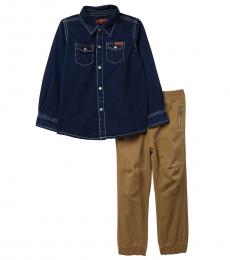 7 For All Mankind 2 Piece Shirt/Pants Set (Little Boys)