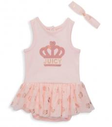 Juicy Couture Baby Girls Pink Embellished Logo Dress