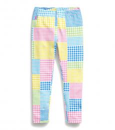 Ralph Lauren Little Girls Green Multi Mixed-Gingham Leggings