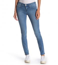 True Religion Light Blue Halle Stretch Mid Rise Skinny Jeans