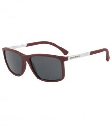 Emporio Armani Bordeaux-Grey Square Sunglasses