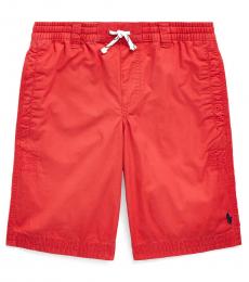 Ralph Lauren Boys Evening Post Red Twill Drawstring Shorts