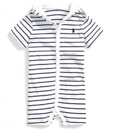 Ralph Lauren Baby Boys French Navy Multi Striped Jersey Shortall