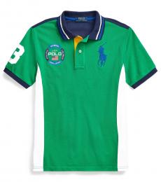 Ralph Lauren Boys Chroma Green Big Pony Mesh Polo