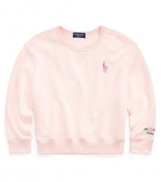 Ralph Lauren Girls Love Pink Pony Fleece Sweatshirt