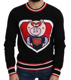 Dolce & Gabbana Black Cashmere Year Pullover Sweater