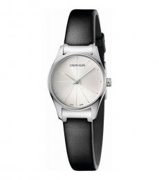 Black Classic Silver Dial Watch