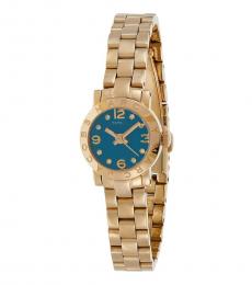 Golden Aqua Dial Watch