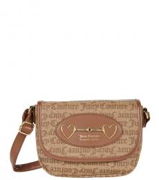 Brown Heart To Heart Small Crossbody Bag