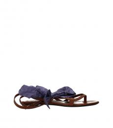 Valentino Garavani Brown Lilac Leather Sandals