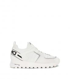 White Black Mobi Zip Up Sneakers