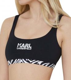 Karl Lagerfeld Black Sleeveless Swim Top