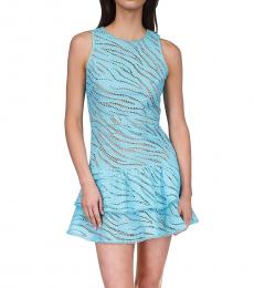 Michael Kors Light Blue Eyelet Sleeveless Dress