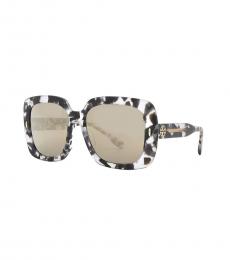 Tory Burch Black & White Square Sunglasses