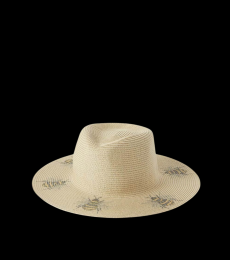 Vince Camuto Beige Printed Panama Hat