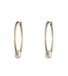 Ralph Lauren Golden Pearl Hoop Earrings