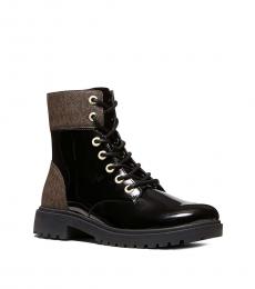 Michael Kors Black Leather Logo Boots