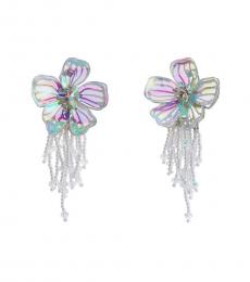 Betsey Johnson Multicolor Flower Fringe Drop Earrings