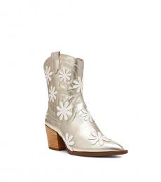 Betsey Johnson Pale Gold Daisy Boots
