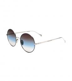 Isabel Marant Silver Blue Round Sunglasses