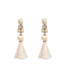 Kate Spade White Tassel Earrings
