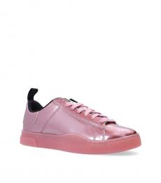 Diesel Pink Eco Leather Sneakers