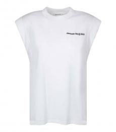 Alexander McQueen White Round Neck T-Shirt