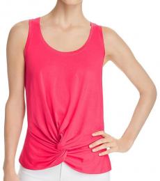 7 For All Mankind Hot Pink Twist Front Tank Top