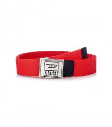Diesel Red Logo Buckle Belt