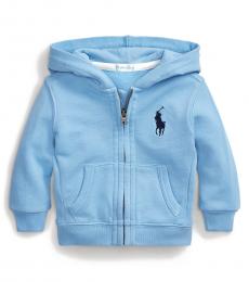 Ralph Lauren Baby Boys Blue Big Pony Hoodie