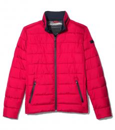 Michael Kors True Red Quilted Puffer Jacket