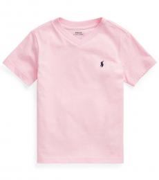 Ralph Lauren Little Boys Carmel Pink V-Neck T-Shirt